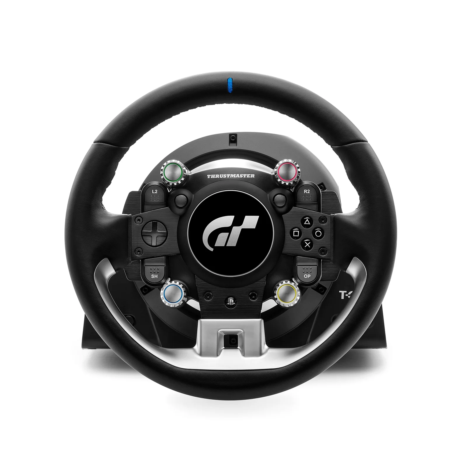 Thrustmaster T-GT II wheel with Gran Turismo rim, front view