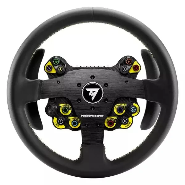 Thrustmaster EVO Racing 32R Leather round wheel rim, front view